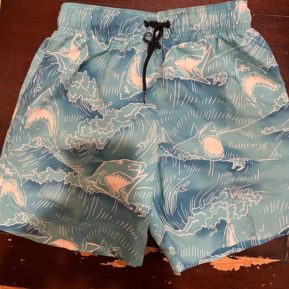 Kids Speedo Shark Print Swim Shorts - Blue